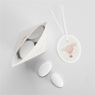 Boîte de dragées baptême la montgolfière étui - Intérieur de la boîte