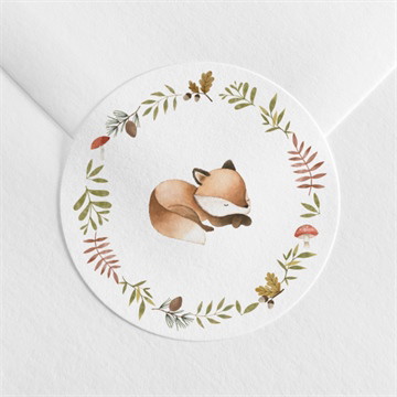 Sticker baptême renardeau