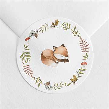 Sticker baptême renardeau