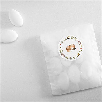 Sticker baptême renardeau - Mise en situation