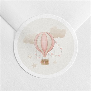 Sticker baptême la montgolfière