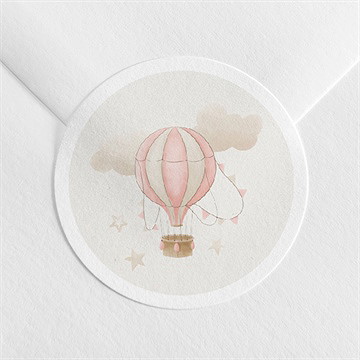 Sticker baptême la montgolfière