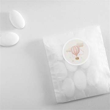 Sticker baptême la montgolfière - Mise en situation