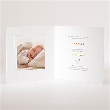 Faire-part de baptême nounours - Intérieur du faire-part