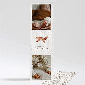 Signet baptême renard en forêt