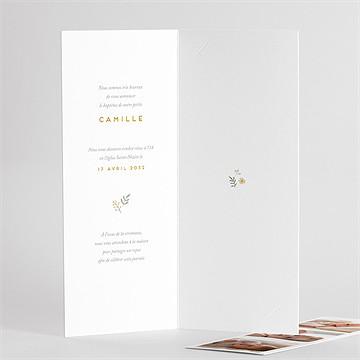 Faire-part de baptême nounours photomaton - Intérieur du faire-part