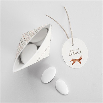 Boîte de dragées baptême renard en forêt étui - Intérieur de la boîte