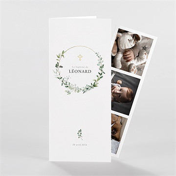 Faire-part de baptême l'eucalyptus photomaton