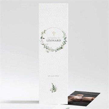 Signet baptême l'eucalyptus étiquette