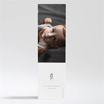 Signet baptême l'eucalyptus - Dos du signet