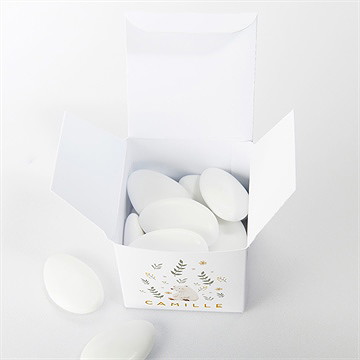 Boîte de dragées baptême nounours - Intérieur de la boîte