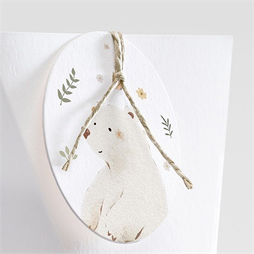 Boîte de dragées baptême nounours étui - Détail de la boîte