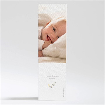 Signet baptême nounours - Dos du signet