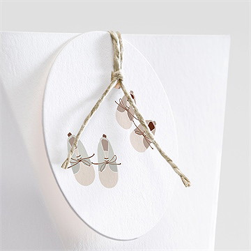 Boîte de dragées baptême jumeaux body étui - Détail de la boîte