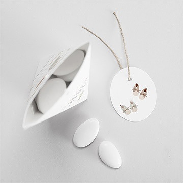 Boîte de dragées baptême jumeaux body étui - Intérieur de la boîte