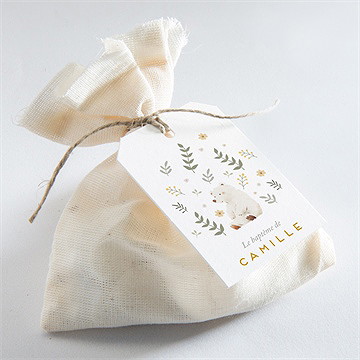 Etiquette baptême nounours - Mise en situation