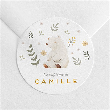 Sticker baptême nounours