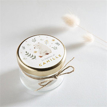 Sticker baptême nounours - Mise en situation