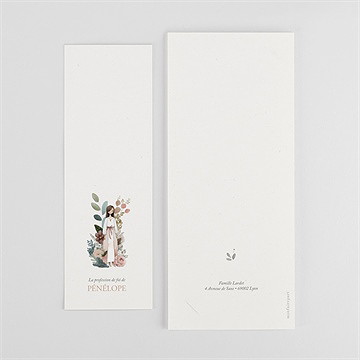 Faire-part profession de foi trésor - Dos du faire-part