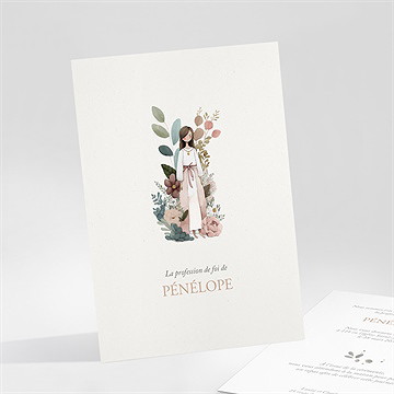 Faire-part profession de foi trésor portrait