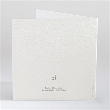 Faire-part profession de foi trésor carré plié - Dos du faire-part