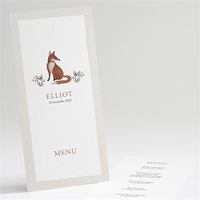 Menu baptême le renard