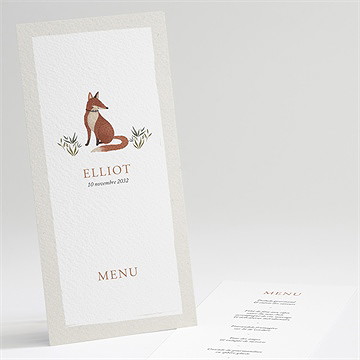 Menu baptême le renard