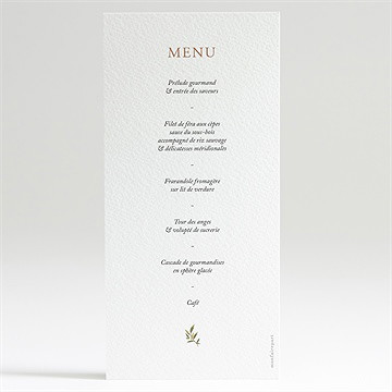 Menu baptême le renard - Dos du menu