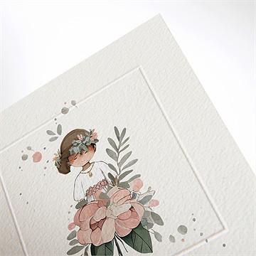 Faire-part communion beauté au naturel - Détail du faire-part