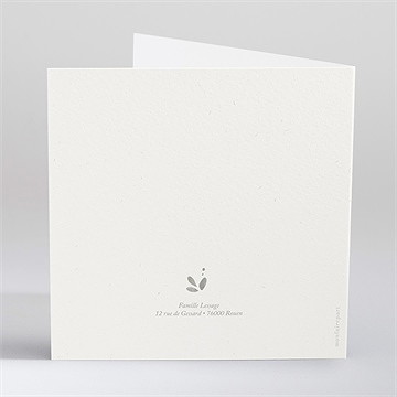 Faire-part communion beauté au naturel - Dos du faire-part