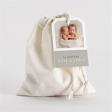 Pochon baptême petits jumeaux