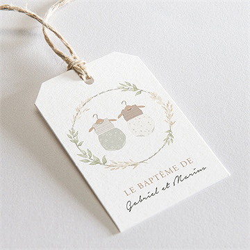 Etiquette baptême jumeaux body