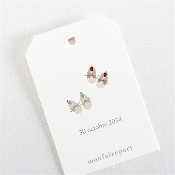 Etiquette baptême jumeaux body - Dos de l'étiquette