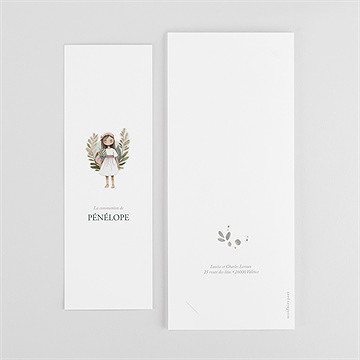 Faire-part communion jolie bohème - Dos du faire-part