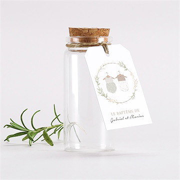 Mignonette baptême jumeaux body étiquette