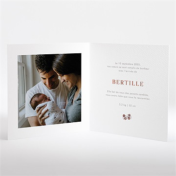 Faire-part naissance p'tite fille - Intérieur du faire-part