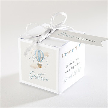 Boîte de dragées baptême ma montgolfière