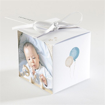 Boîte de dragées baptême ma montgolfière - Dos de la boîte