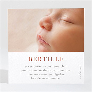 Remerciement naissance p'tite fille - Dos de la carte