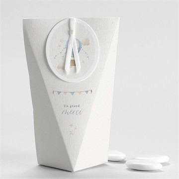 Boîte de dragées baptême ma montgolfière étui