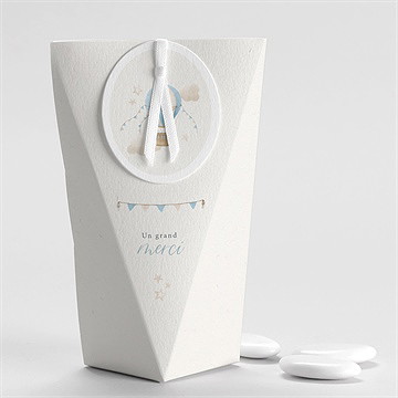 Boîte de dragées baptême ma montgolfière étui