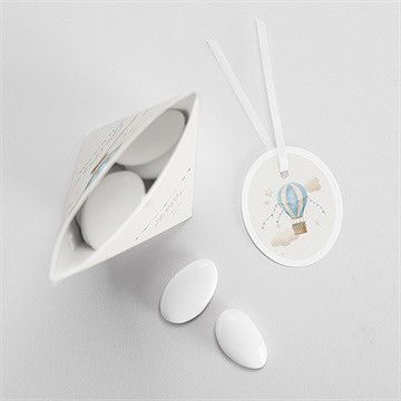 Boîte de dragées baptême ma montgolfière étui - Intérieur de la boîte