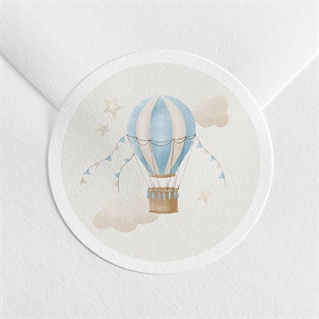 Sticker baptême ma montgolfière - Mise en situation