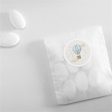 Sticker baptême ma montgolfière - Mise en situation