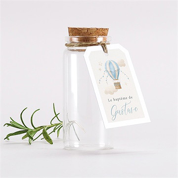 Mignonette baptême ma montgolfière étiquette - Mise en situation