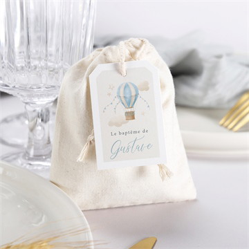 Pochon baptême ma montgolfière