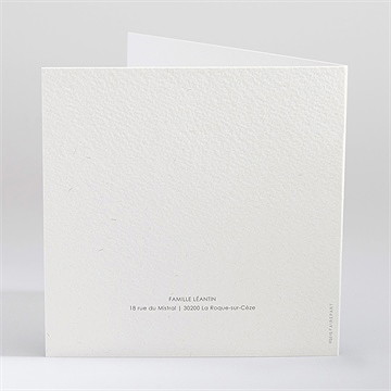 Faire-part confirmation ecarlate - Dos du faire-part