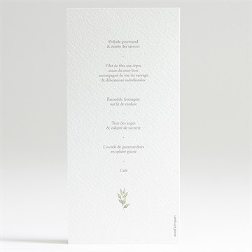 Menu baptême jumeaux body - Dos du menu