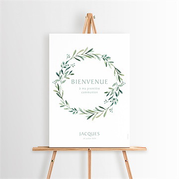 Panneau bienvenue végétal et dorure