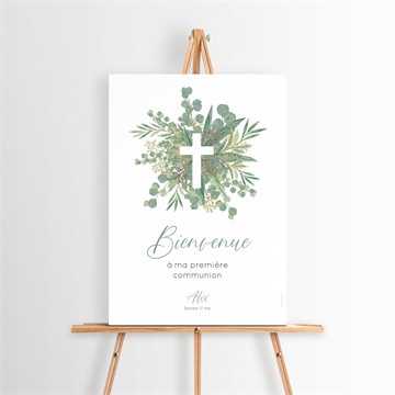 Panneau bienvenue en grâce étiquette